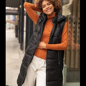 Mauritius leather long vest/coat-worn once